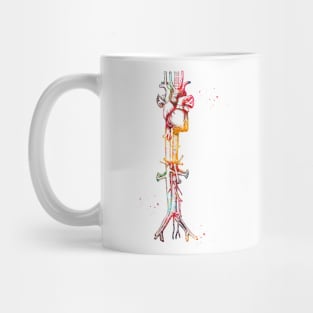 Aorta vein and heart Mug